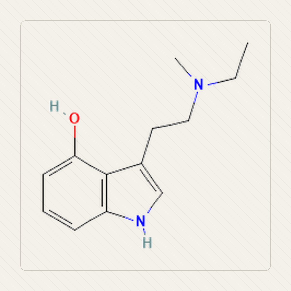 4-HO-MET 4-hydroksy-MET، رسم تعليمي للبنية الجزيئية