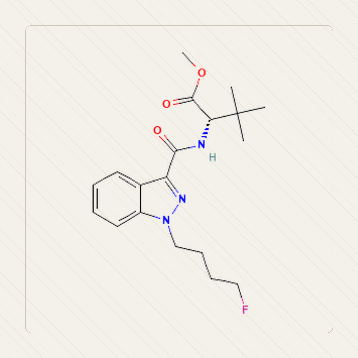 4F-MDMB-BINACA 4F-MDMB-BUTINACA، رسم تعليمي للبنية الجزيئية