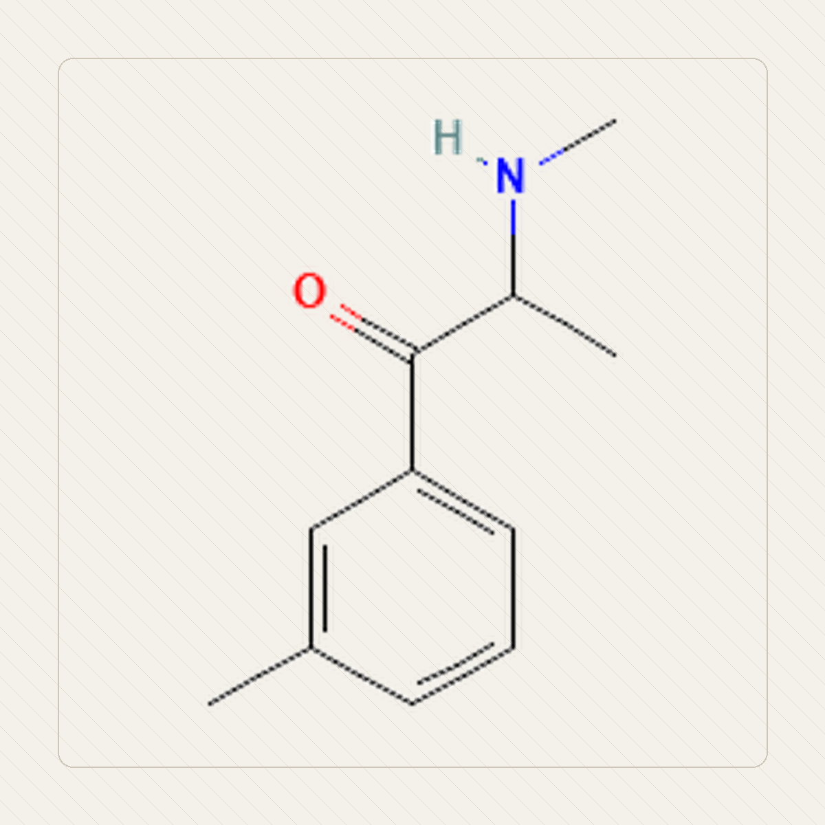 3-MMC 3-metylometkatynon، رسم تعليمي للبنية الجزيئية