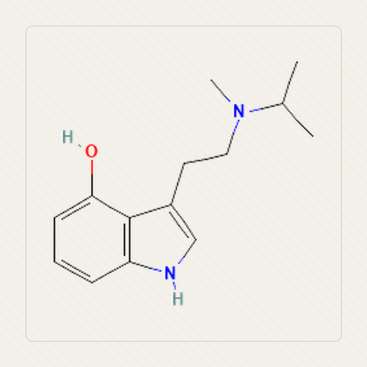 4-HO-MiPT 4-hydroksy-MiPT، رسم تعليمي للبنية الجزيئية